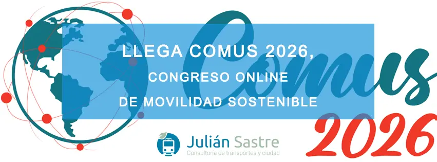 COMUS 2026, congreso online internacional sobre movilidad sostenible, transporte y ciudades inteligentes.